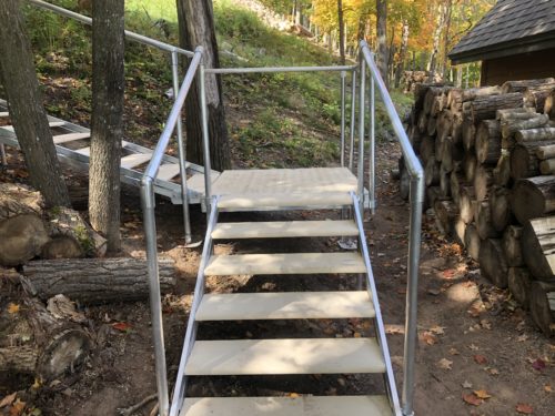 56' Stairs-all aluminum with baked on powder coated tread